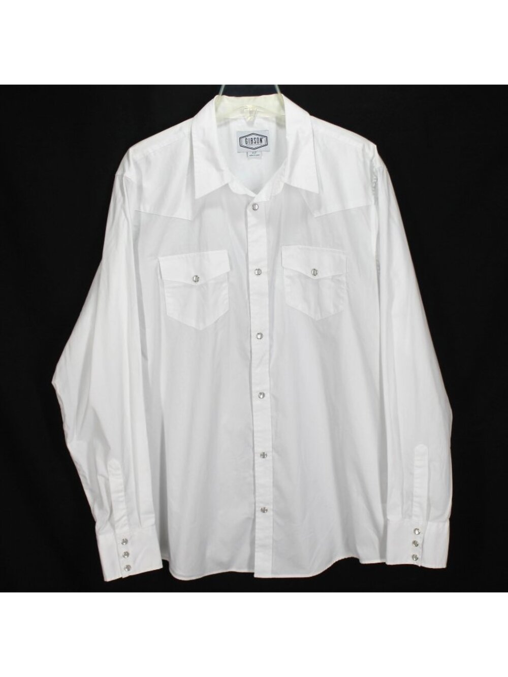 Gibson Trading Western Shirt Mens Size XLT Solid White Pearl Snap Long Sleeve